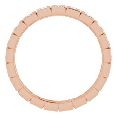 10K Rose Gold 3/8 CTW Lab-Grown Diamond Eternity Band Size 5.25