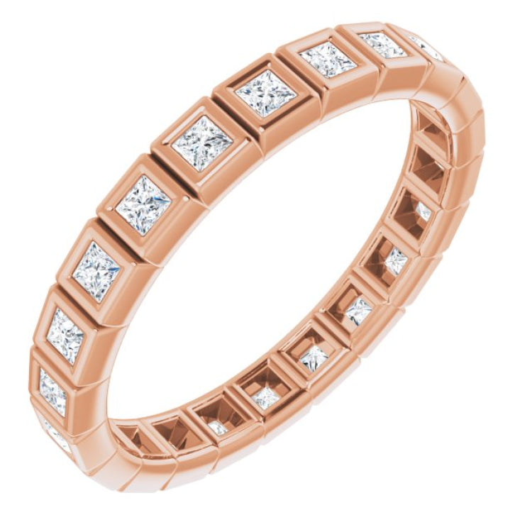 10K Rose Gold 1/2 CTW Lab-Grown Diamond Eternity Band Size 5.75