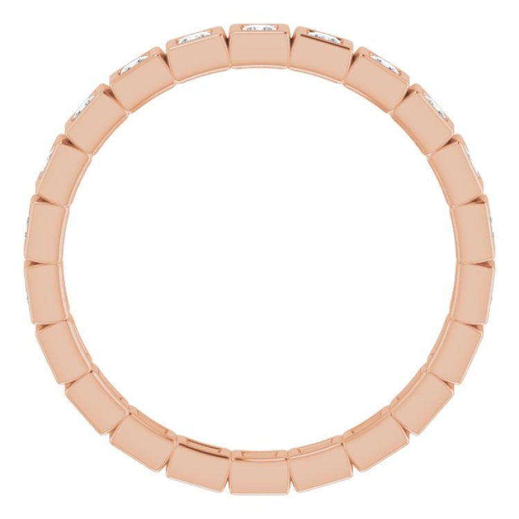 10K Rose Gold 1/2 CTW Lab-Grown Diamond Eternity Band Size 6.5