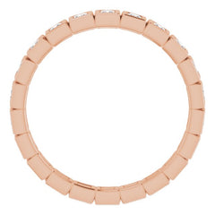 10K Rose Gold 1/2 CTW Lab-Grown Diamond Eternity Band Size 6.5