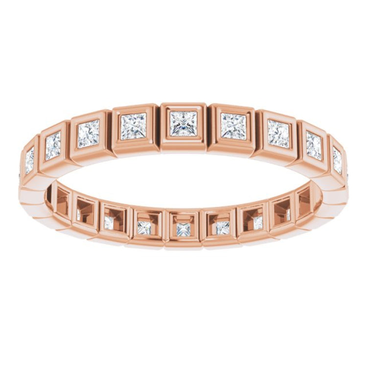 10K Rose Gold 1/2 CTW Lab-Grown Diamond Eternity Band Size 6.5