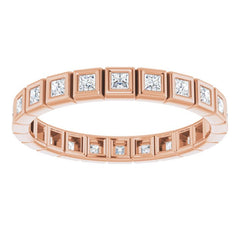10K Rose Gold 1/2 CTW Lab-Grown Diamond Eternity Band Size 6.5