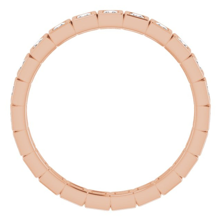 10K Rose Gold 1/2 CTW Lab-Grown Diamond Eternity Band Size 6.75