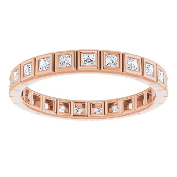 10K Rose Gold 1/2 CTW Lab-Grown Diamond Eternity Band Size 6.75