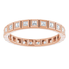 10K Rose Gold 1/2 CTW Lab-Grown Diamond Eternity Band Size 6.75