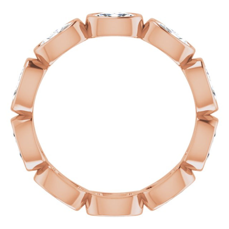 10K Rose Gold 1 9/10 CTW Lab-Grown Diamond Eternity Band Size 7.5