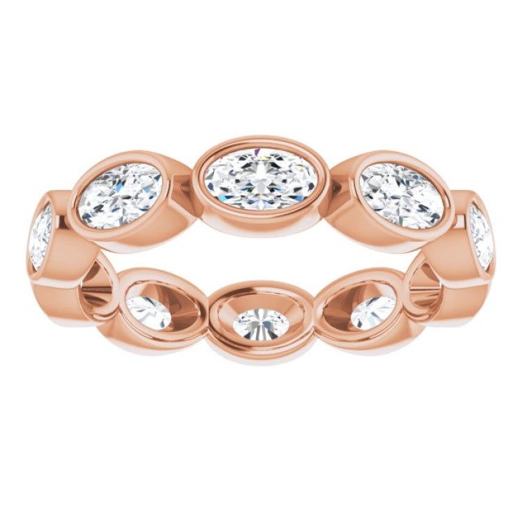 10K Rose Gold 1 9/10 CTW Lab-Grown Diamond Eternity Band Size 7.5