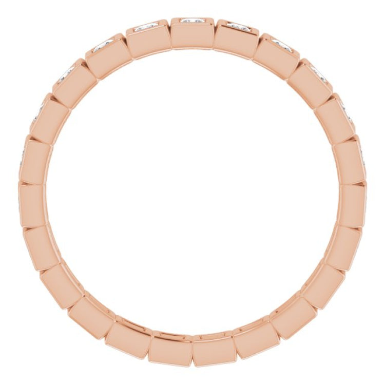 10K Rose Gold 1/2 CTW Lab-Grown Diamond Eternity Band Size 7.25