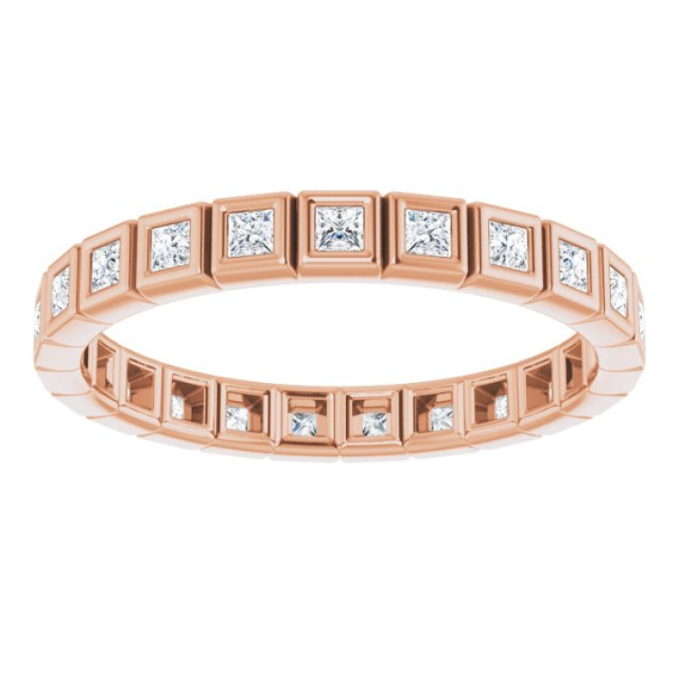 10K Rose Gold 1/2 CTW Lab-Grown Diamond Eternity Band Size 7.25