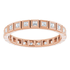 10K Rose Gold 1/2 CTW Lab-Grown Diamond Eternity Band Size 7.25