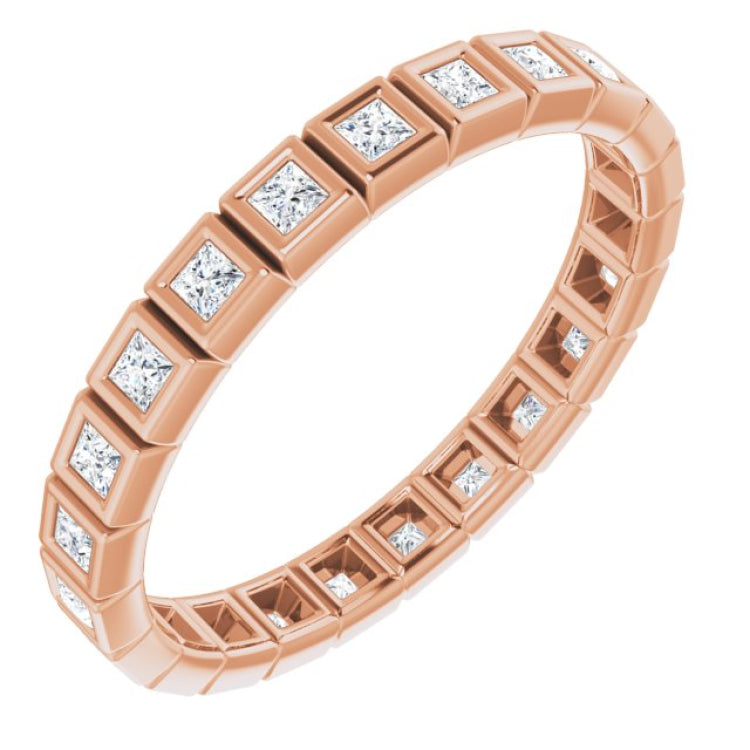 10K Rose Gold 1/2 CTW Lab-Grown Diamond Eternity Band Size 7.5