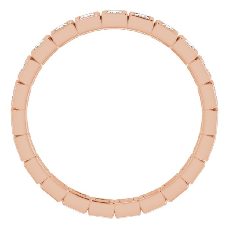 10K Rose Gold 1/2 CTW Lab-Grown Diamond Eternity Band Size 7.5