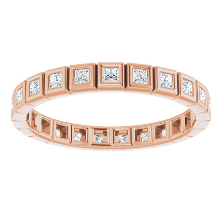 10K Rose Gold 1/2 CTW Lab-Grown Diamond Eternity Band Size 7.5