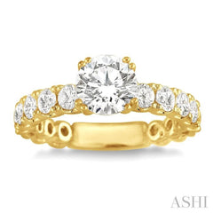 5/8 Ctw Diamond Semi-Mount Engagement Ring in 14K Yellow Gold