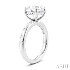 1/5 Ctw Akari Oval Shape Round Cut Diamond Semi-Mount Engagement Ring in 14K White Gold