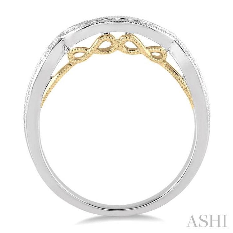 1/5 Ctw Round Cut Diamond Wedding Band in 14K White and Yellow Gold