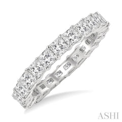 3 Ctw Eternity Princess Cut Diamond Wedding Band in 14K White Gold