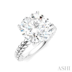 1/10 Ctw Round Shape Round Cut Diamond Semi-Mount Engagement Ring in 14K White Gold