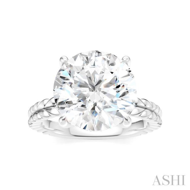 1/10 Ctw Round Shape Round Cut Diamond Semi-Mount Engagement Ring in 14K White Gold