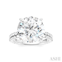 1/10 Ctw Round Shape Round Cut Diamond Semi-Mount Engagement Ring in 14K White Gold