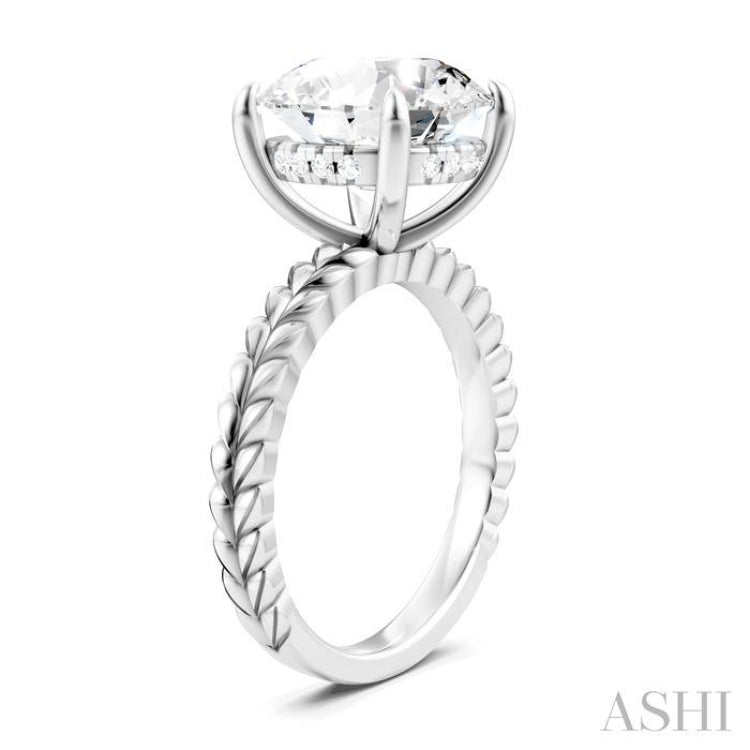 1/10 Ctw Round Shape Round Cut Diamond Semi-Mount Engagement Ring in 14K White Gold