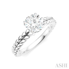 1/20 Ctw Circular Shape Round Cut Diamond Semi-Mount Engagement Ring in 14K White Gold
