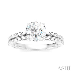 1/20 Ctw Circular Shape Round Cut Diamond Semi-Mount Engagement Ring in 14K White Gold