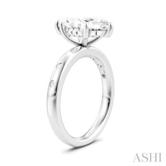 1/6 Ctw Akari Marquise Shape Round Cut Diamond Semi-Mount Engagement Ring in 14K White Gold