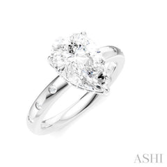 1/5 Ctw Akari Pear Shape Round Cut Diamond Semi-Mount Engagement Ring in 14K White Gold