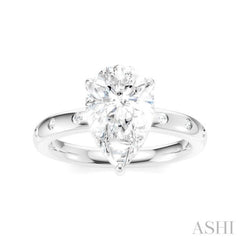 1/5 Ctw Akari Pear Shape Round Cut Diamond Semi-Mount Engagement Ring in 14K White Gold