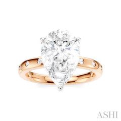 1/5 Ctw Akari Pear Shape Round Cut Diamond Semi-Mount Engagement Ring in 14K Rose and White Gold