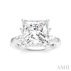 5/8 Ctw Akari Princess Shape Marquise and Round Cut Diamond Semi-Mount Engagement Ring in 14K White Gold