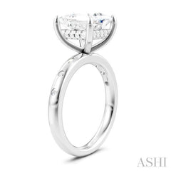 1/5 Ctw Akari Princess Shape Round Cut Diamond Semi-Mount Engagement Ring in 14K White Gold