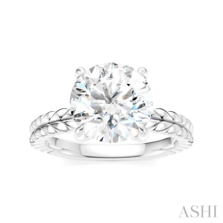 1/20 Ctw Circular Shape Round Cut Diamond Semi-Mount Engagement Ring in 14K White Gold