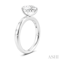 1/6 Ctw Akari Pear Shape Round Cut Diamond Semi-Mount Engagement Ring in 14K White Gold