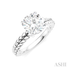 1/20 Ctw Circular Shape Round Cut Diamond Semi-Mount Engagement Ring in 14K White Gold