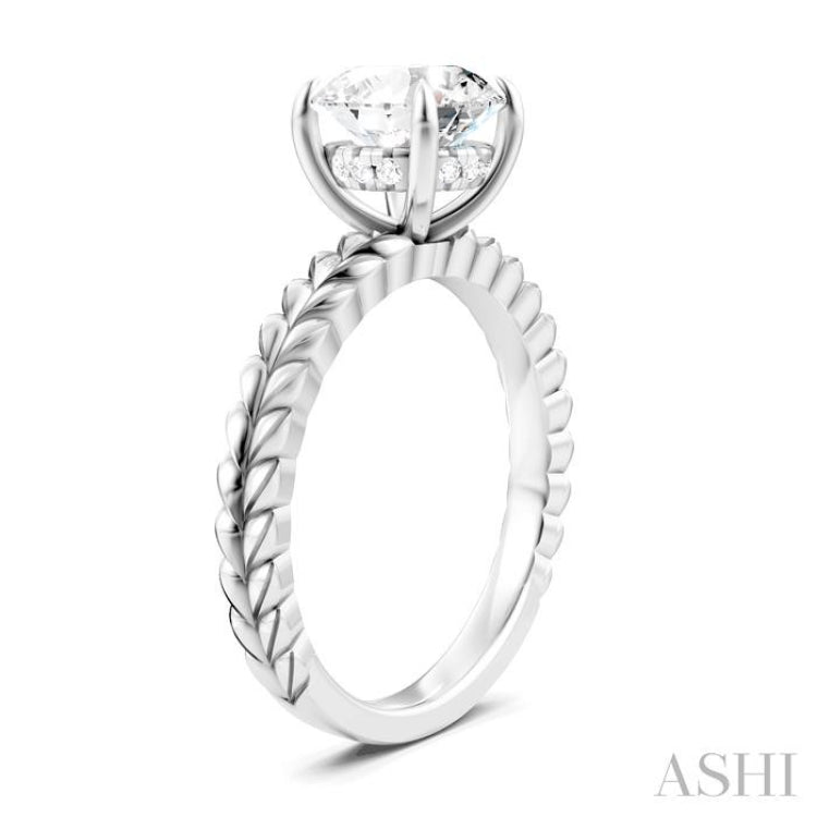 1/20 Ctw Circular Shape Round Cut Diamond Semi-Mount Engagement Ring in 14K White Gold