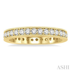 1 Ctw Round Cut Diamond Eternity Wedding Band in 14K Yellow Gold