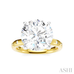 1/5 Ctw Round Shape Round Cut Diamond Semi-Mount Engagement Ring in 14K Yellow and White Gold