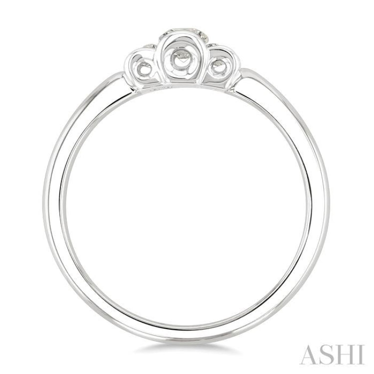1/4 Ctw 3-Stone Round Cut Diamond Fashion Ring in 14K White Gold