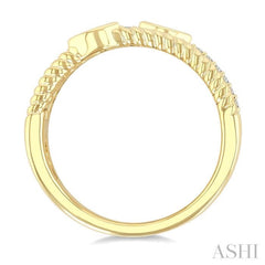 1/5 Ctw Split Three Row Marquise and Round Cut Bead Bijoux Diamond Fashion Band in 10K Yellow Gold