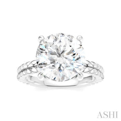 1/10 Ctw Round Shape Round Cut Diamond Semi-Mount Engagement Ring in 14K White Gold