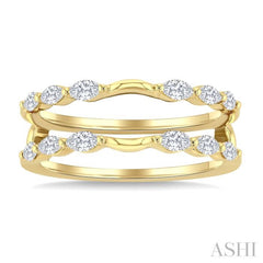 1/2 Ctw Carved Shank Marquise Cut Diamond Insert Ring in 14K Yellow Gold