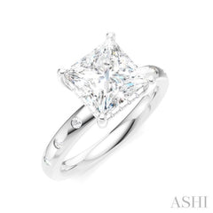 1/5 Ctw Akari Princess Shape Round Cut Diamond Semi-Mount Engagement Ring in 14K White Gold