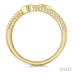 1/5 Ctw Split Three Row Pear and Round Cut Bead Bijoux Diamond Fashion Band in 10K Yellow Gold
