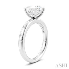 1/6 Ctw Akari Princess Shape Round Cut Diamond Semi-Mount Engagement Ring in 14K White Gold