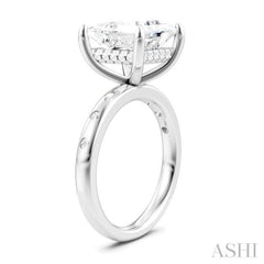 1/5 Ctw Akari Princess Shape Round Cut Diamond Semi-Mount Engagement Ring in 14K White Gold