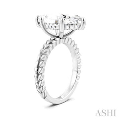 1/8 Ctw Marquise Shape Round Cut Diamond Semi-Mount Engagement Ring in 14K White Gold