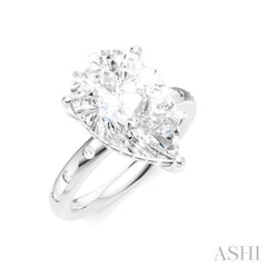 1/5 Ctw Akari Pear Shape Round Cut Diamond Semi-Mount Engagement Ring in 14K White Gold