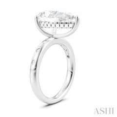 1/5 Ctw Akari Pear Shape Round Cut Diamond Semi-Mount Engagement Ring in 14K White Gold